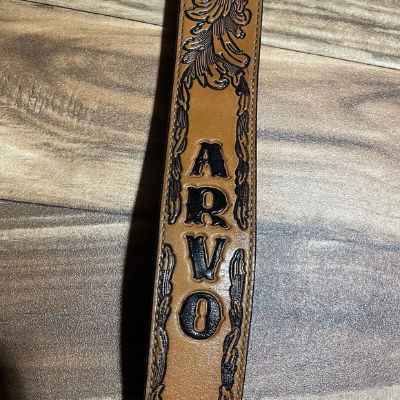 Vintage Arvo Torel Cowhide Leather Rifle Gun Sling Adjustable Strap Swivels RARE - Picture 2 of 14